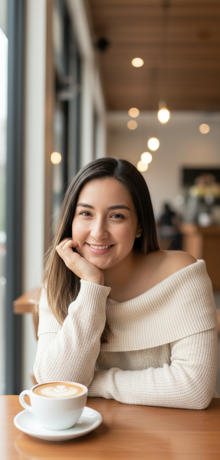 Lilian, founder of LM Growth LLC, smiling at a cafe table